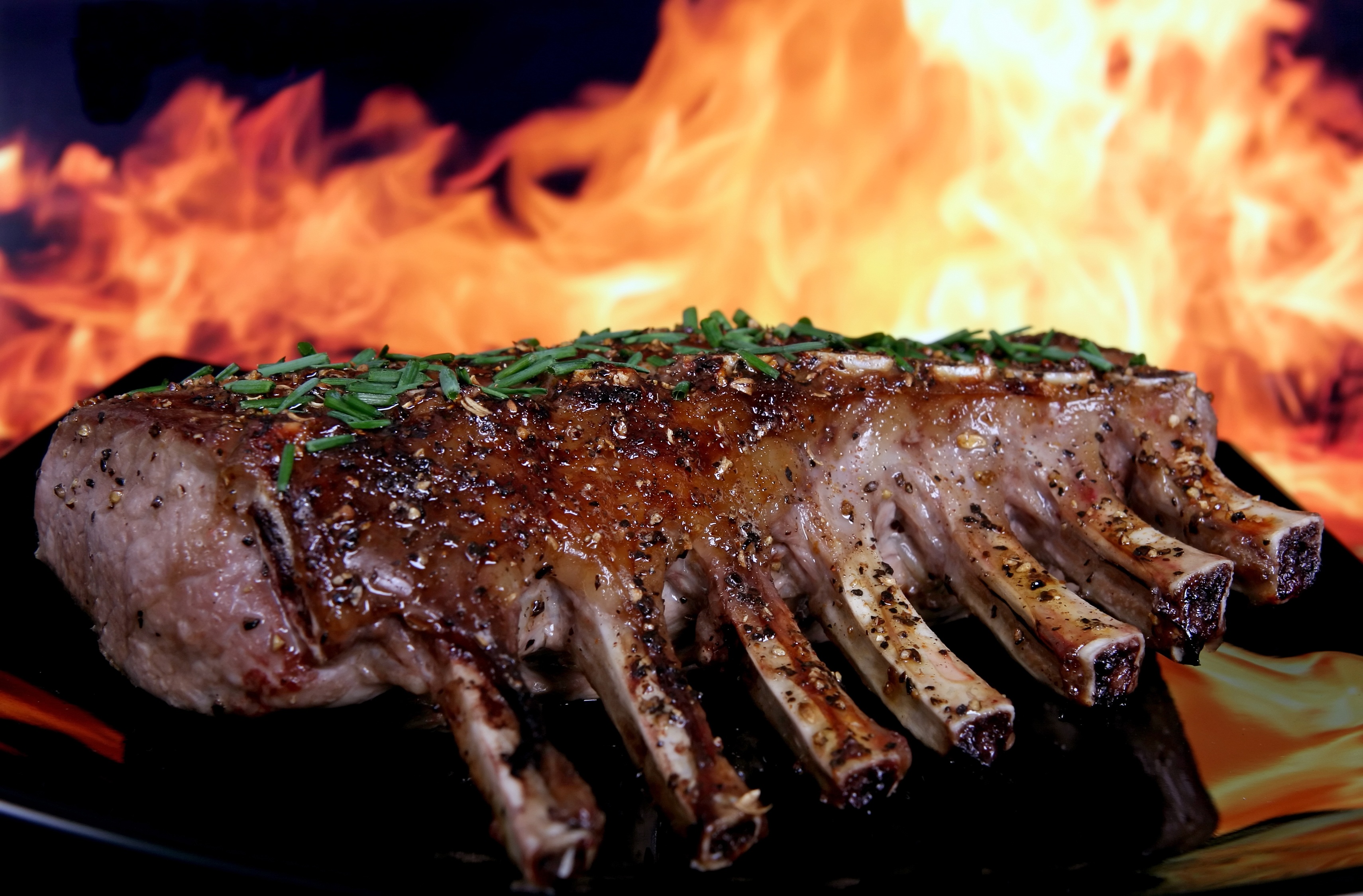 a rack of lamb ribs